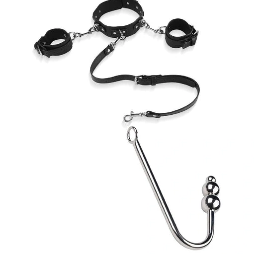 and Collar Hook 5334 Elegant Anal with Beaded Cuffs 1203